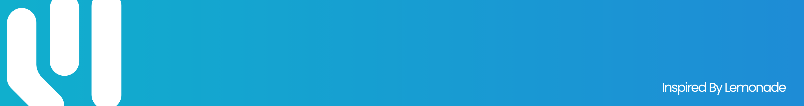 A blue and white graphic banner with a stylized white logo on the left and small text reading 'Inspired By Lemonade' in the bottom right corner.