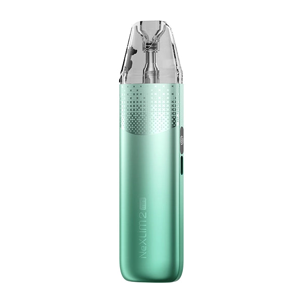 A white-to-mint-green gradient OXVA NeXLim 2 Mini pod kit with a cross-hatch textured upper panel fading into a plain lower body.