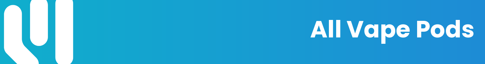 A blue gradient banner with a white stylised logo on the left and white text reading "All Vape Pods".