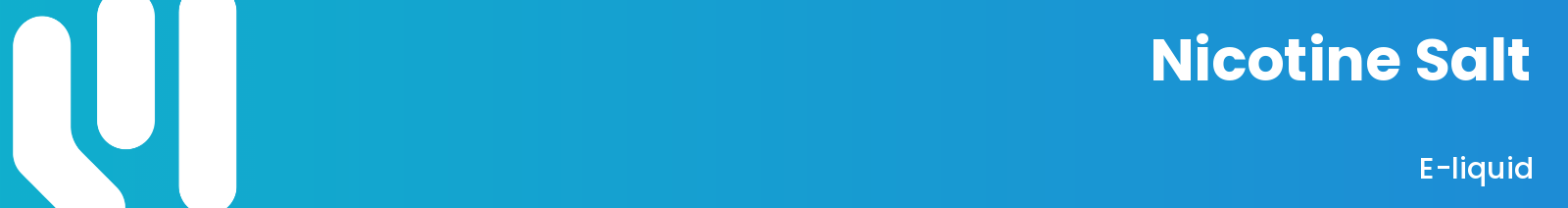 A blue gradient banner with a white stylised logo on the left and white text reading "Nicotine Salt E-liquid".